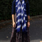 Boho Java Art Stole/Scarf - Indigo Stripes - 62x200cm - Luna Panther