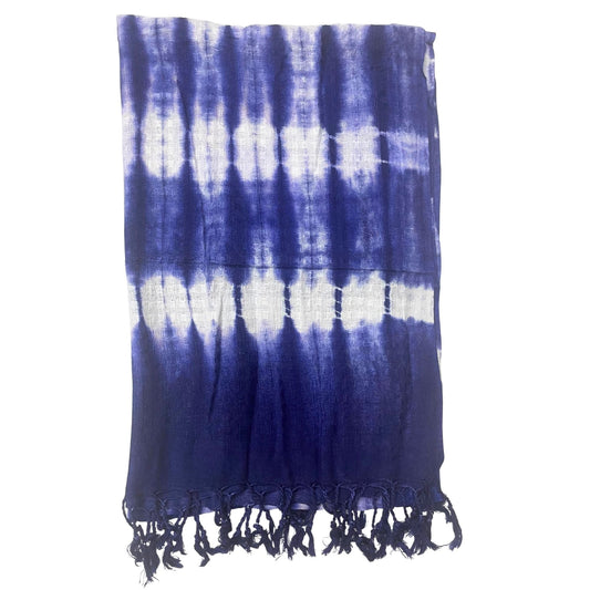 Boho Java Art Stole/Scarf - Indigo Stripes - 62x200cm - Luna Panther