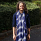 Boho Java Art Stole/Scarf - Indigo Stripes - 62x200cm - Luna Panther