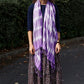 Boho Java Art Stole/Scarf - Lavender Stripes & Motif - 62x200cm - Luna Panther