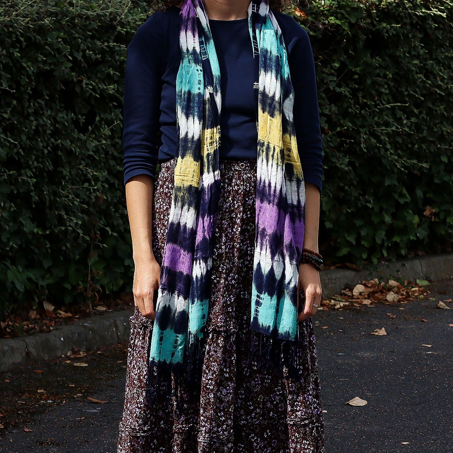 Boho Java Art Stole/Scarf - Multi Stripes - 62x200cm - Luna Panther