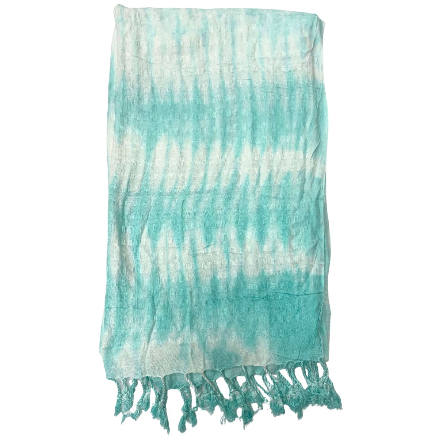 Boho Java Art Stole/Scarf - Teal Stripes & Motif - 62x200cm - Luna Panther