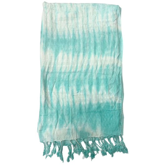 Boho Java Art Stole/Scarf - Teal Stripes & Motif - 62x200cm - Luna Panther