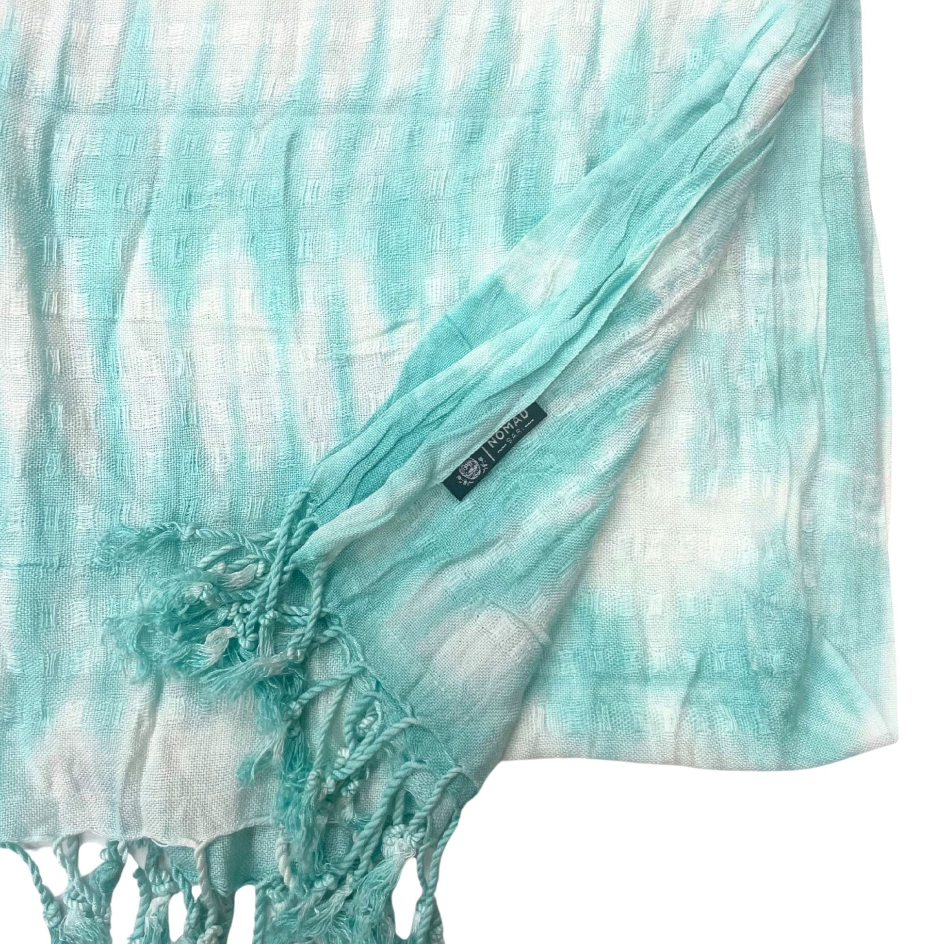 Boho Java Art Stole/Scarf - Teal Stripes & Motif - 62x200cm - Luna Panther