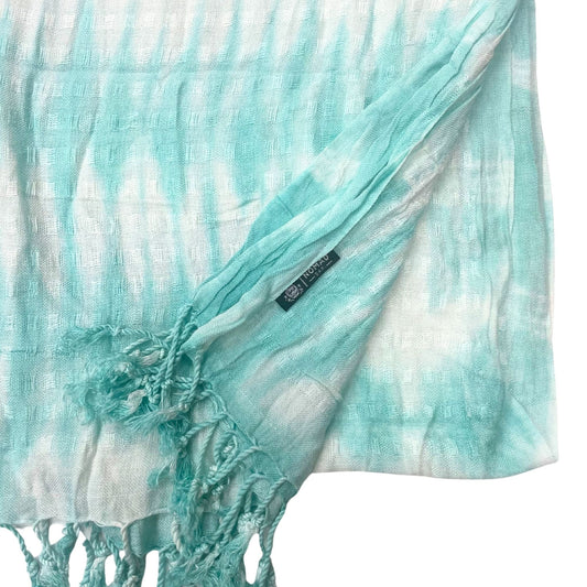 Boho Java Art Stole/Scarf - Teal Stripes & Motif - 62x200cm - Luna Panther alternate view