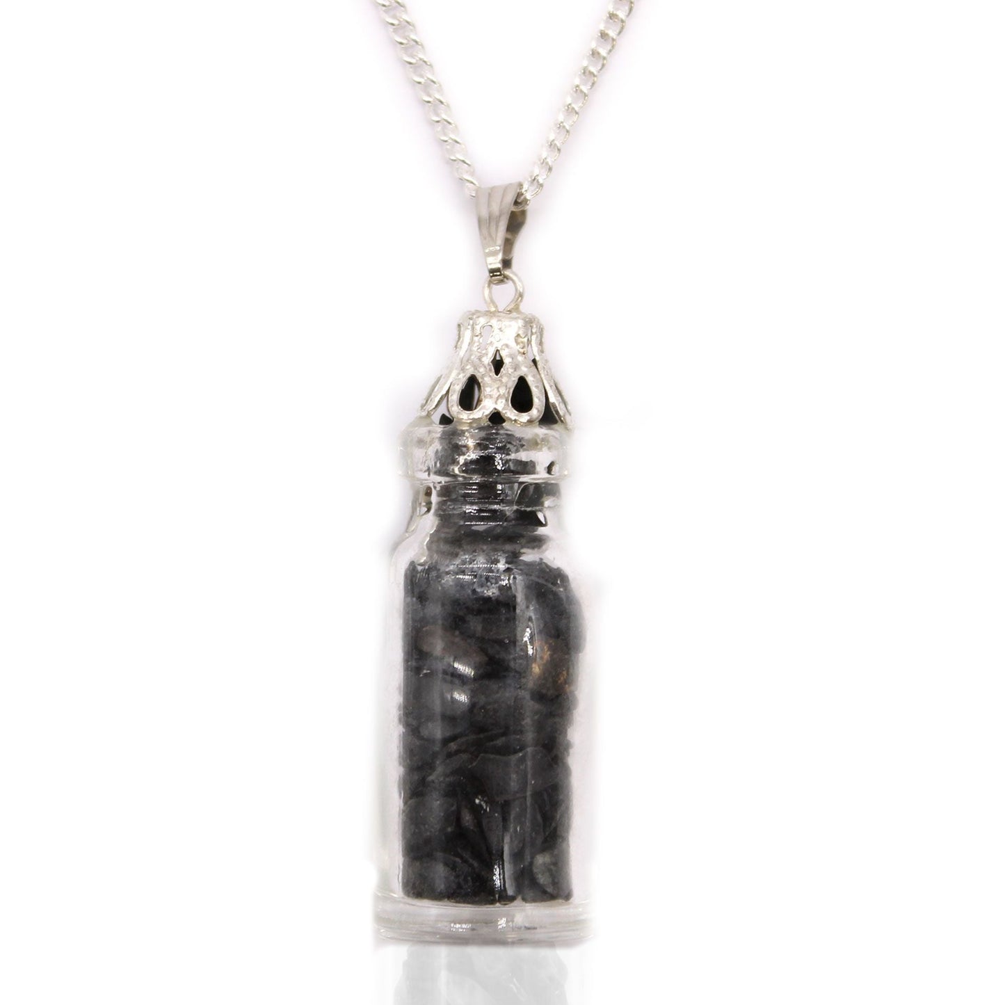Polished Bottled Gemstones Necklace - Black Onyx featuring natural patterning and unique variations - Luna Panther