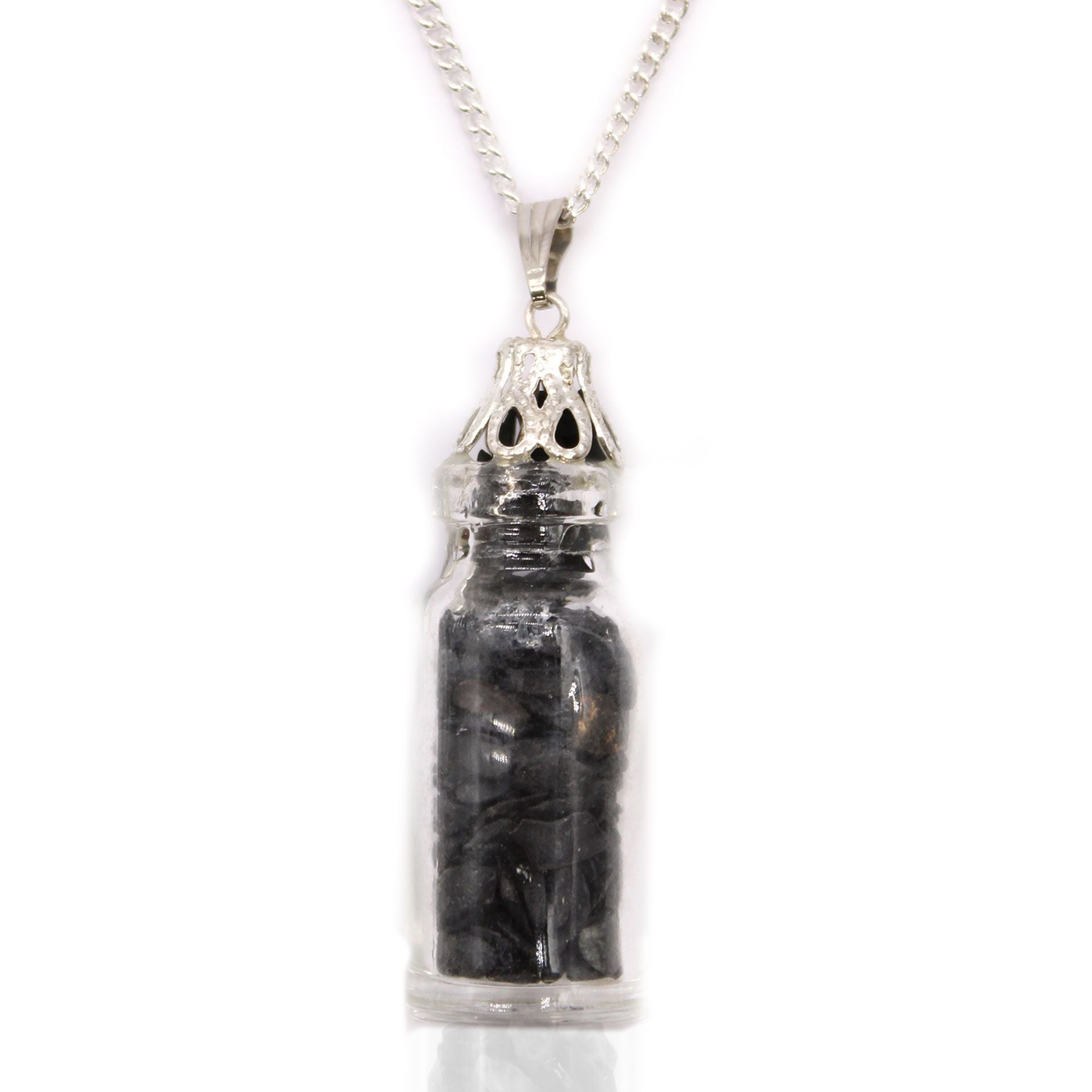 Polished Bottled Gemstones Necklace - Black Onyx featuring natural patterning and unique variations - Luna Panther