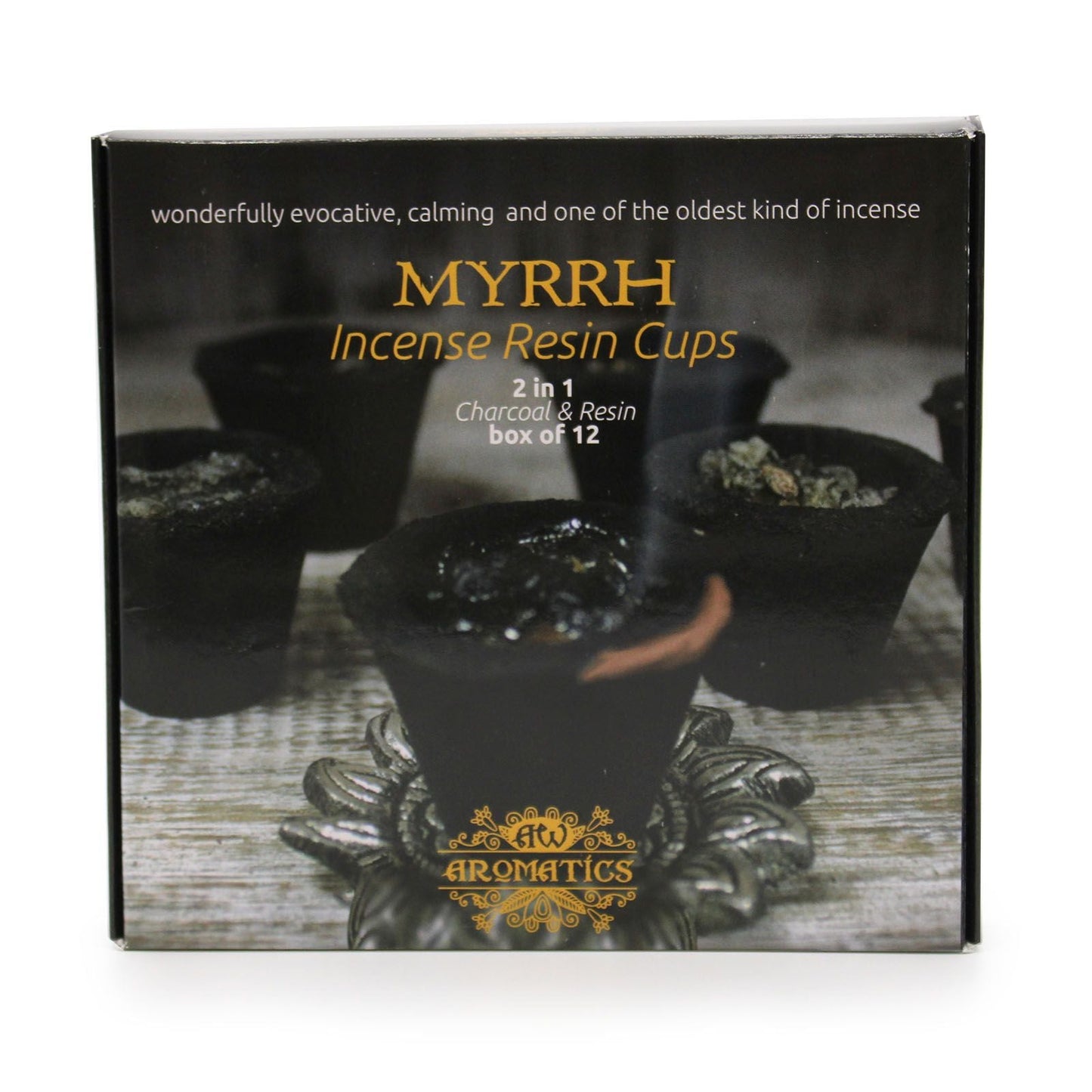 Box of 12 Resin Cups - Myrrh - Luna Panther