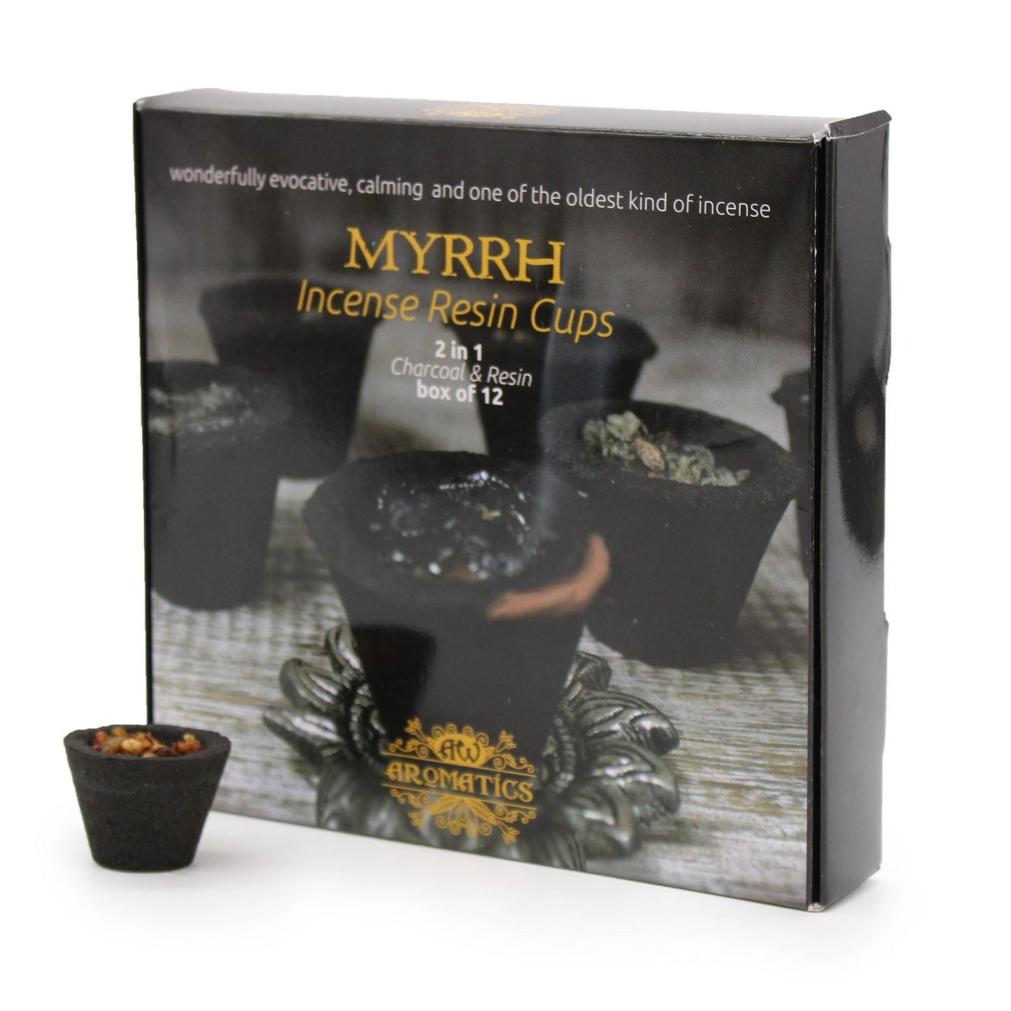 Box of 12 Resin Cups - Myrrh - Luna Panther