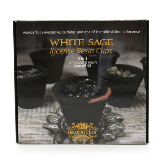 Box of 12 Resin Cups - White Sage - Luna Panther alternate view
