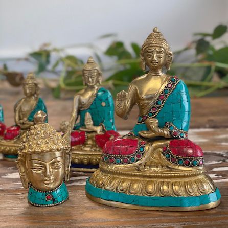 Brass Buddha Figure - Blessing - 15cm - Luna Panther