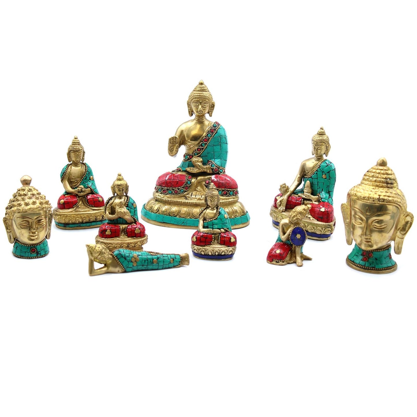 Brass Buddha Figure - Large Head - 11.5 cm - Luna Panther