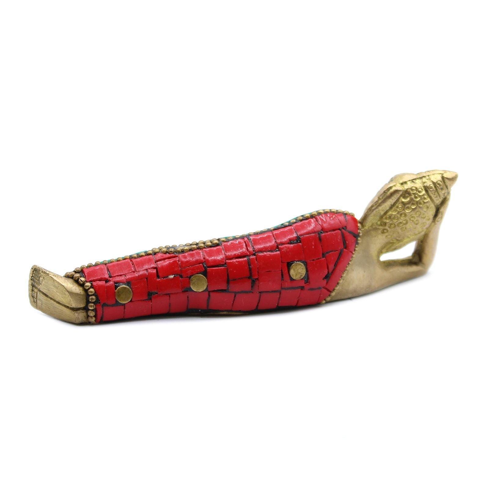Brass Buddha Figure - Lying Down - 10cm - Luna Panther