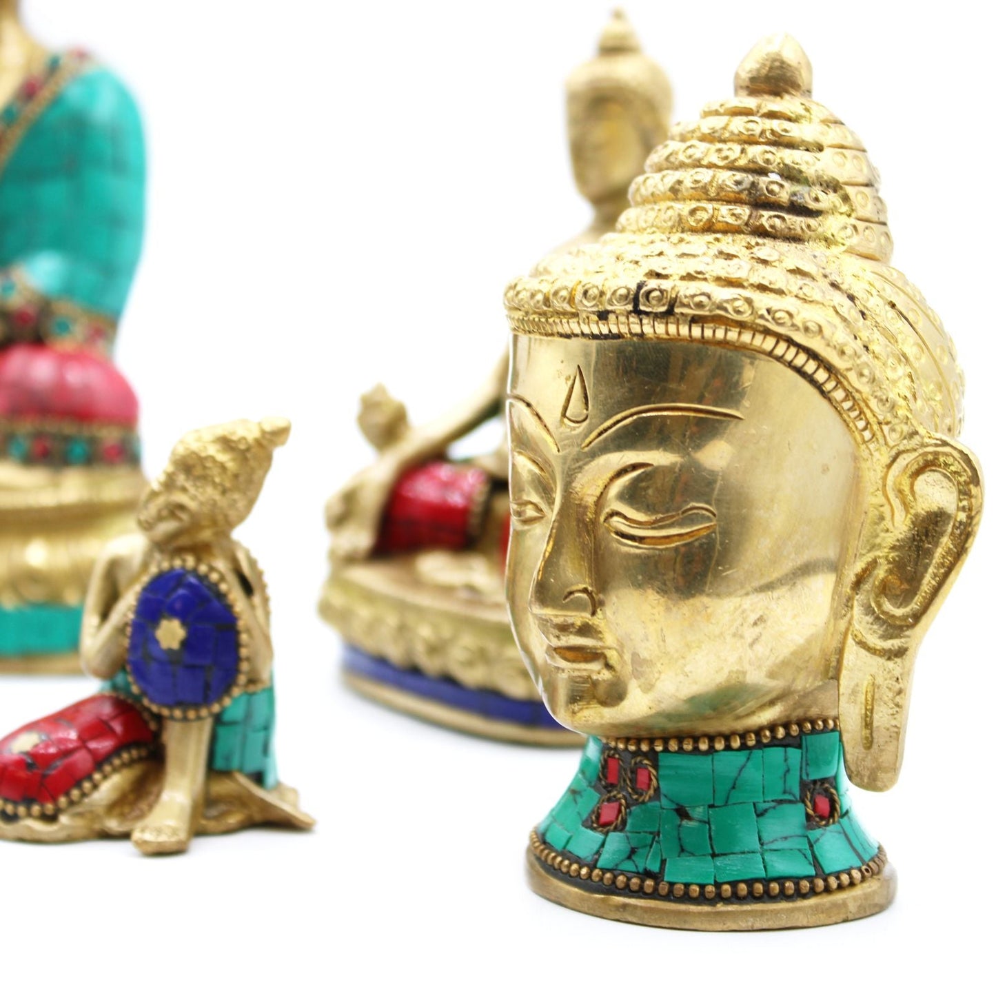 Brass Buddha Figure - Medium Head - 8 cm - Luna Panther