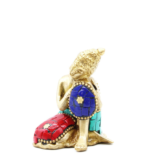 Brass Buddha Figure - Thinking - 6.5 cm - Luna Panther