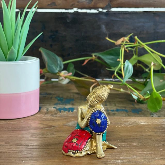 Brass Buddha Figure - Thinking - 6.5 cm - Luna Panther
