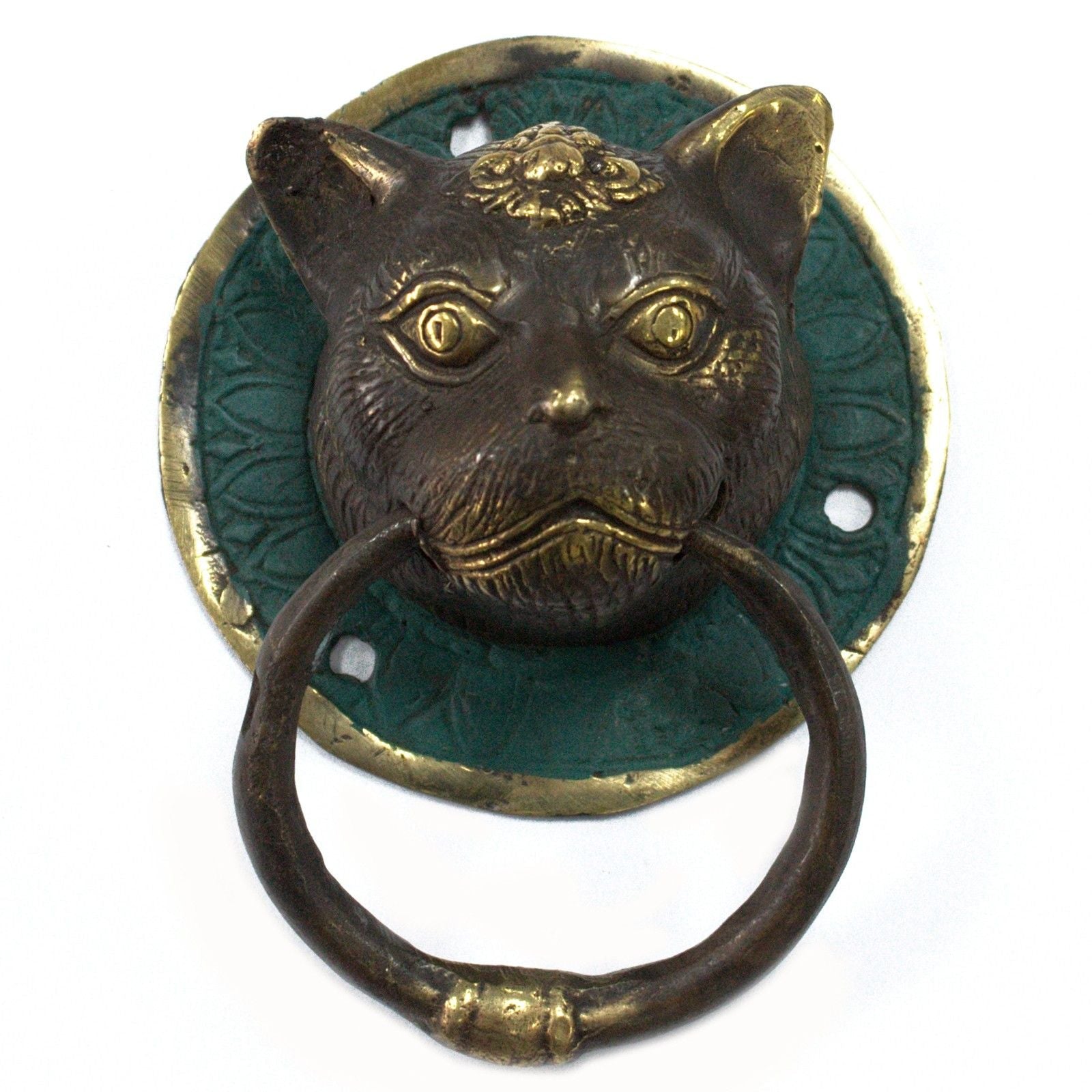 Brass Door Knocker - Cats Head - Luna Panther