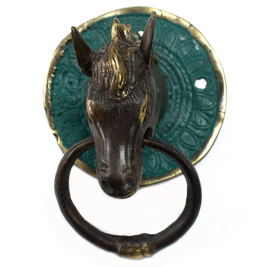 Brass Door Knocker - Horses Head - Luna Panther alternate view