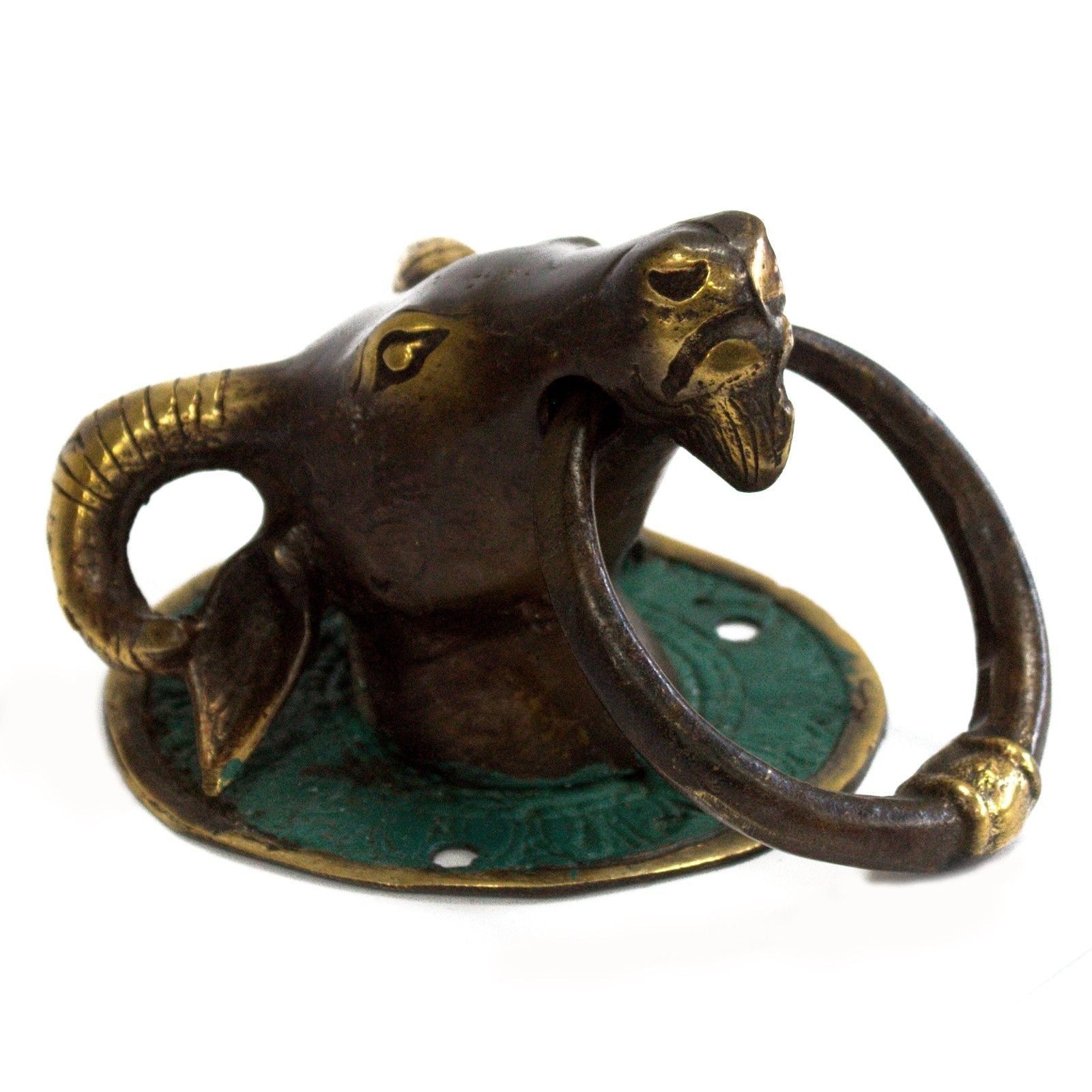 Brass Door Knocker - Rams Head - Luna Panther