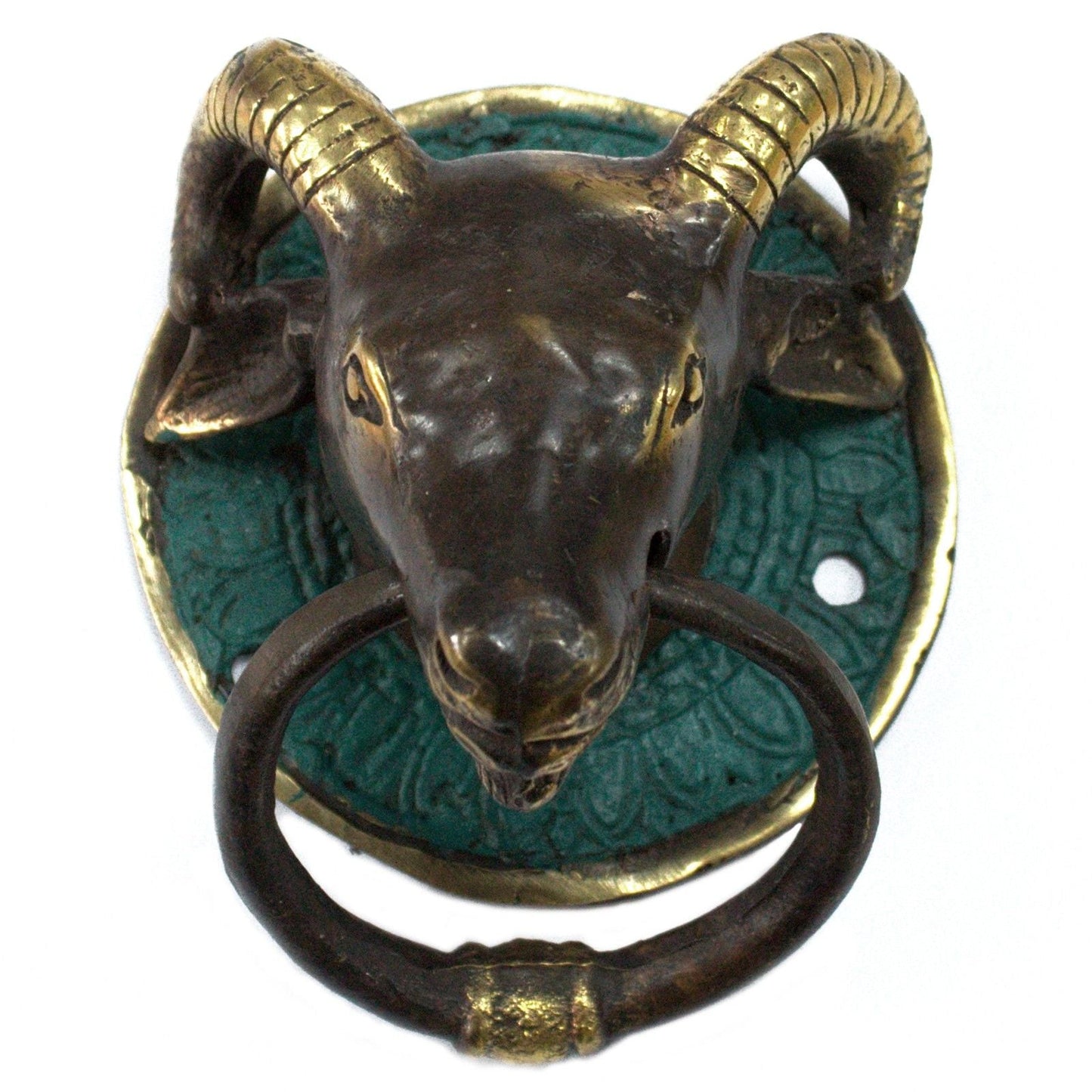 Brass Door Knocker - Rams Head - Luna Panther