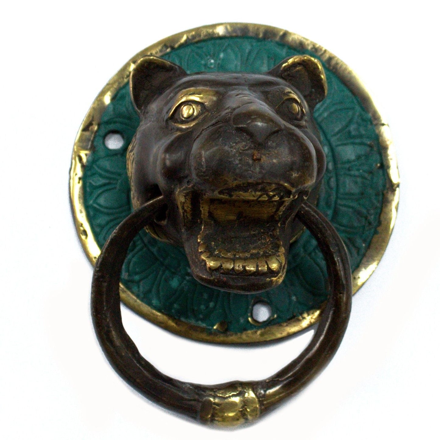 Brass Door Knocker - Tiger Head - Luna Panther