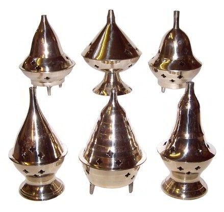 Polished Brass Incense Burner (assorted) featuring natural patterning and unique variations - Luna Panther