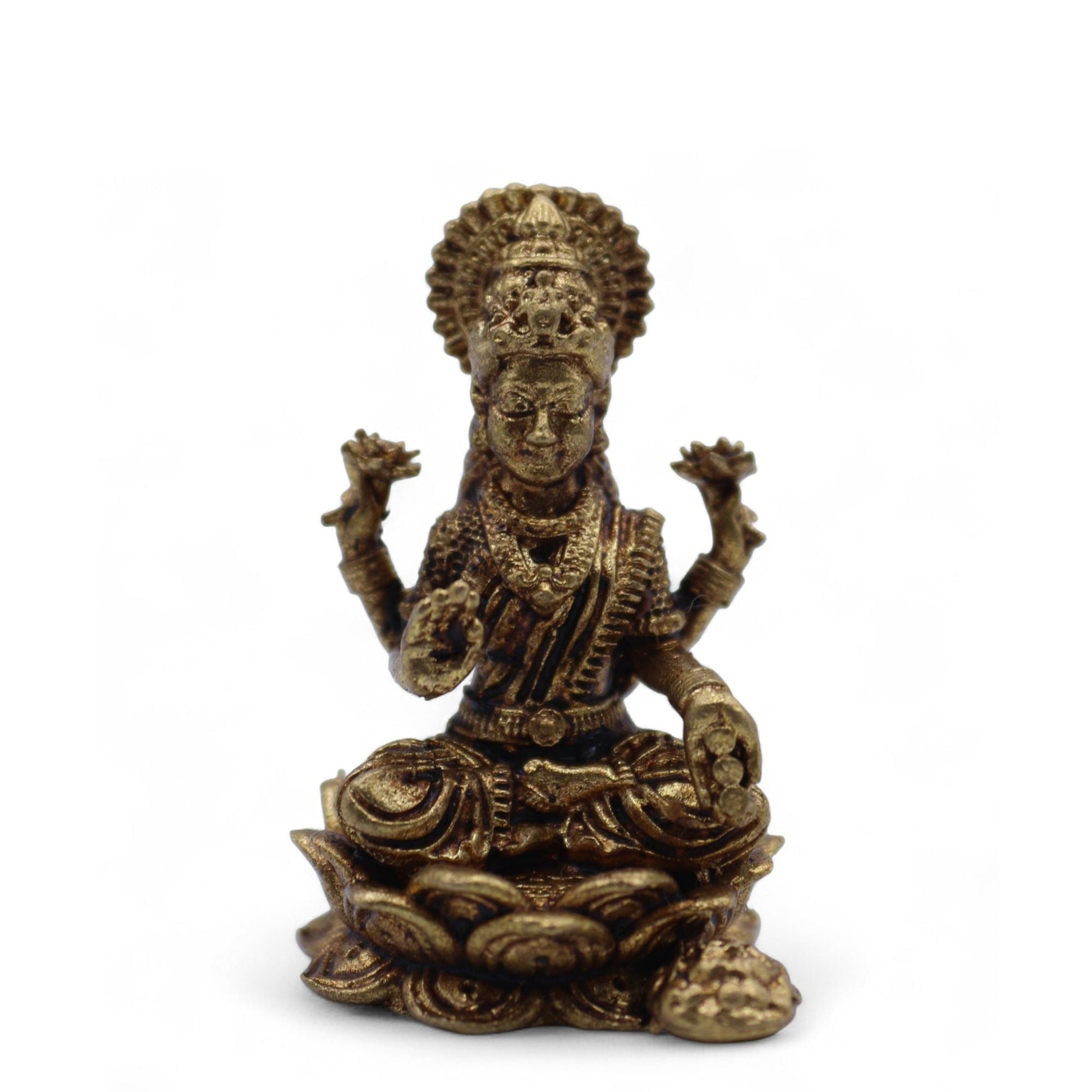 Brass Miniature Gods - Lakshmi (11gms) - 30mm - Luna Panther