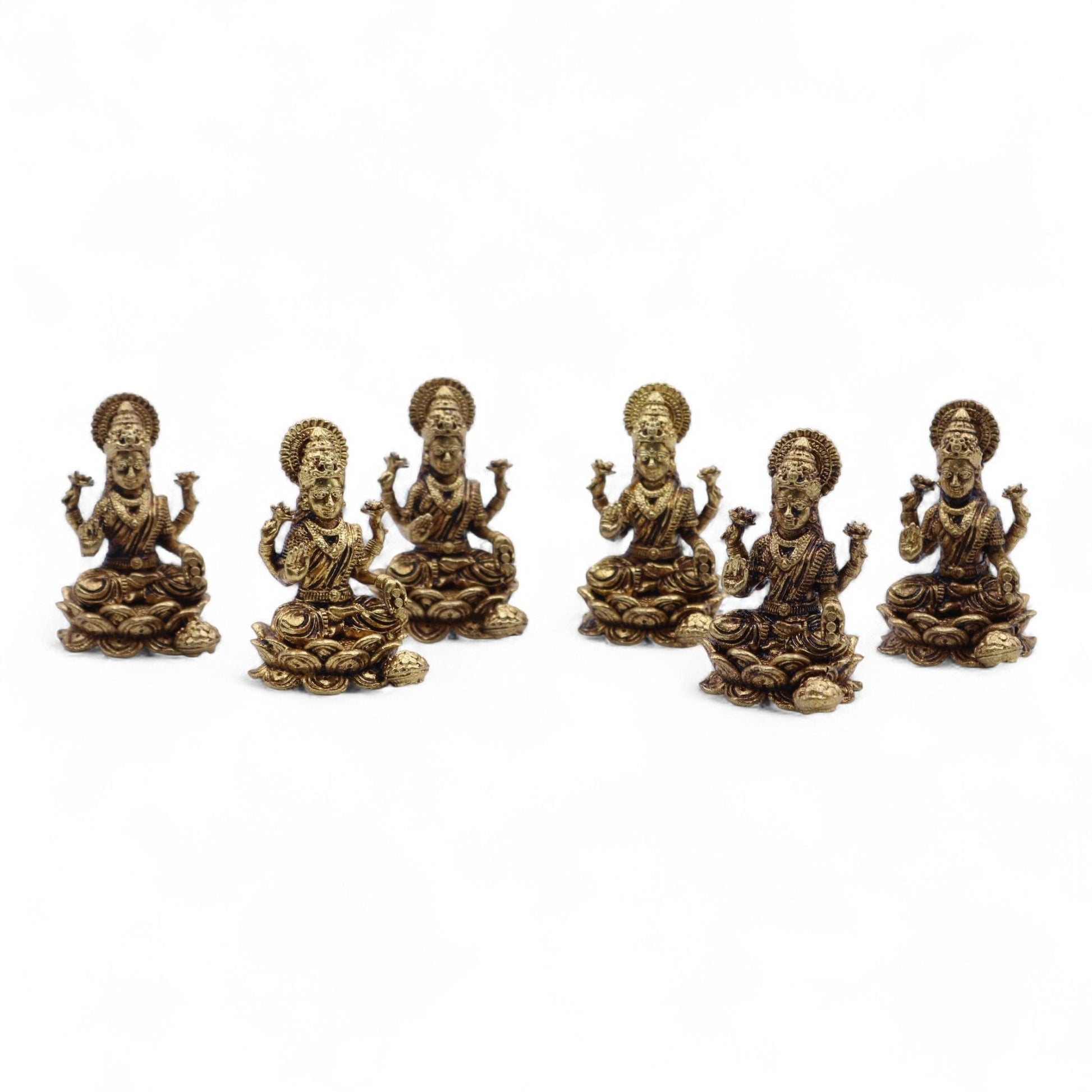 Brass Miniature Gods - Lakshmi (22gms) - 37mm - Luna Panther