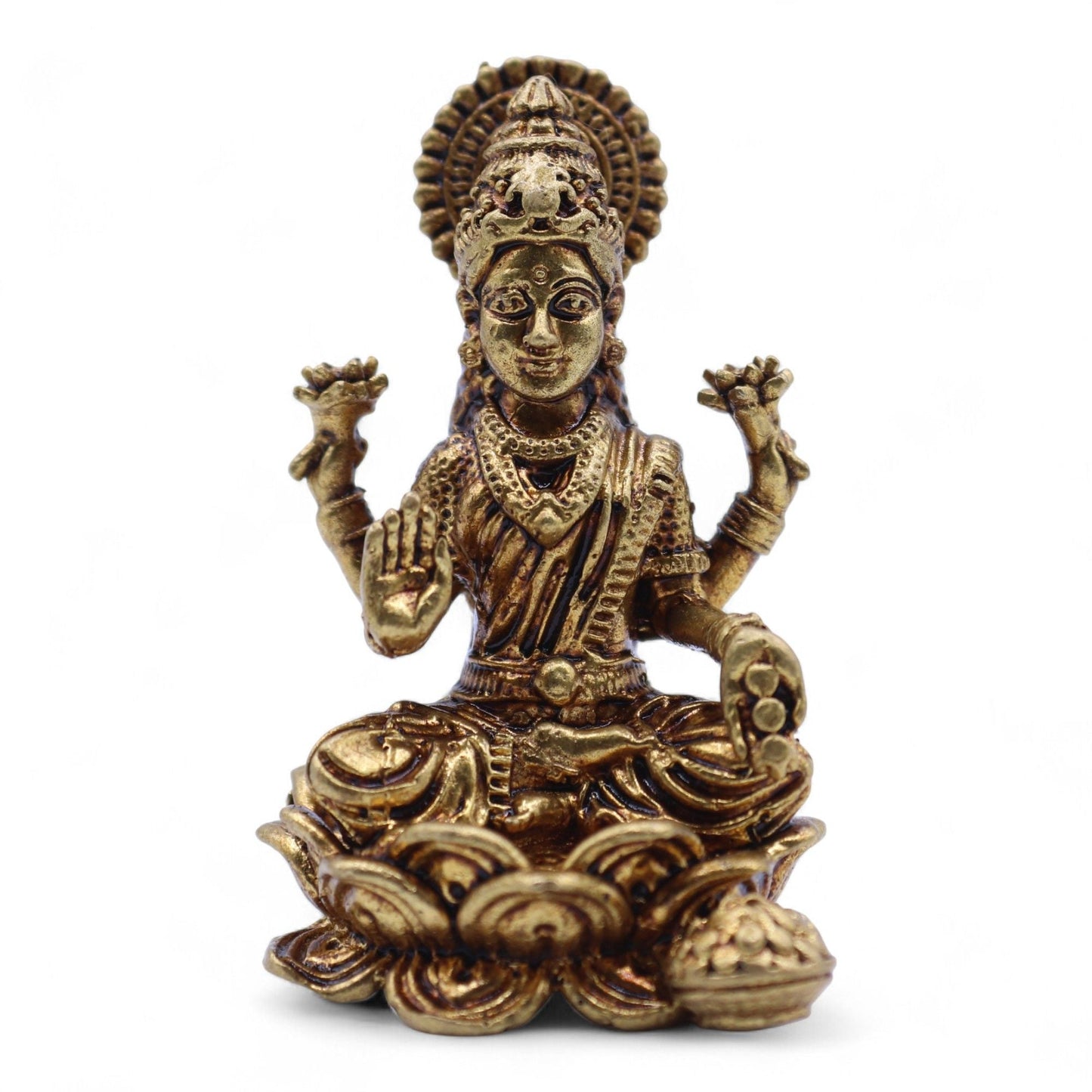 Brass Miniature Gods - Lakshmi (52gms) - 49mm - Luna Panther