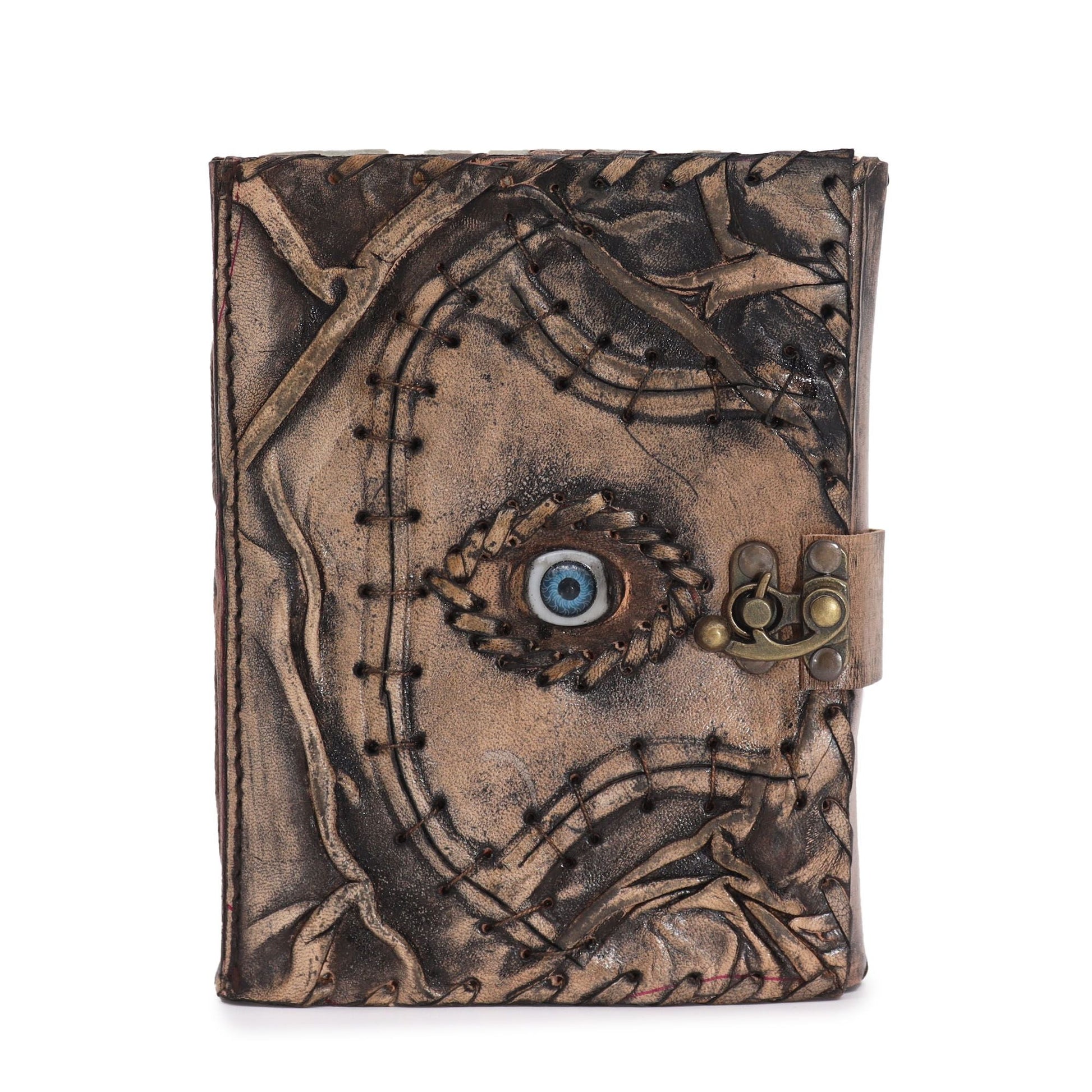 Brown Tan Book - Evil Eye Decor - 160 Deckle Edges Pages - 17x12.5cm - Luna Panther