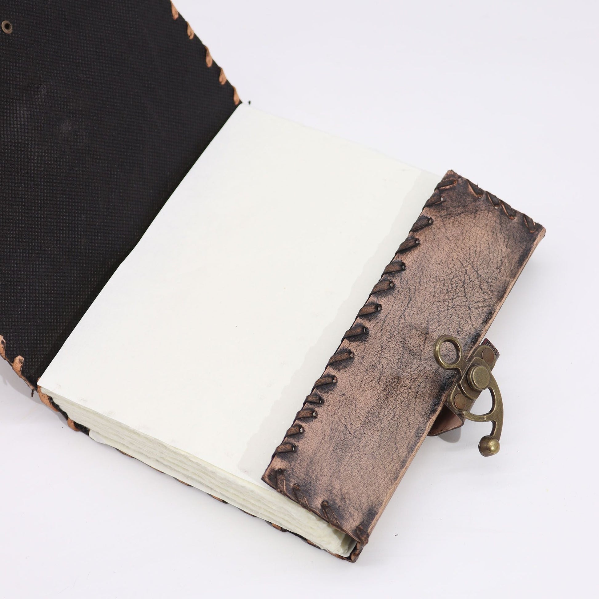Brown Tan Book - Evil Eye Decor - 160 Deckle Edges Pages - 20x15cm - Luna Panther