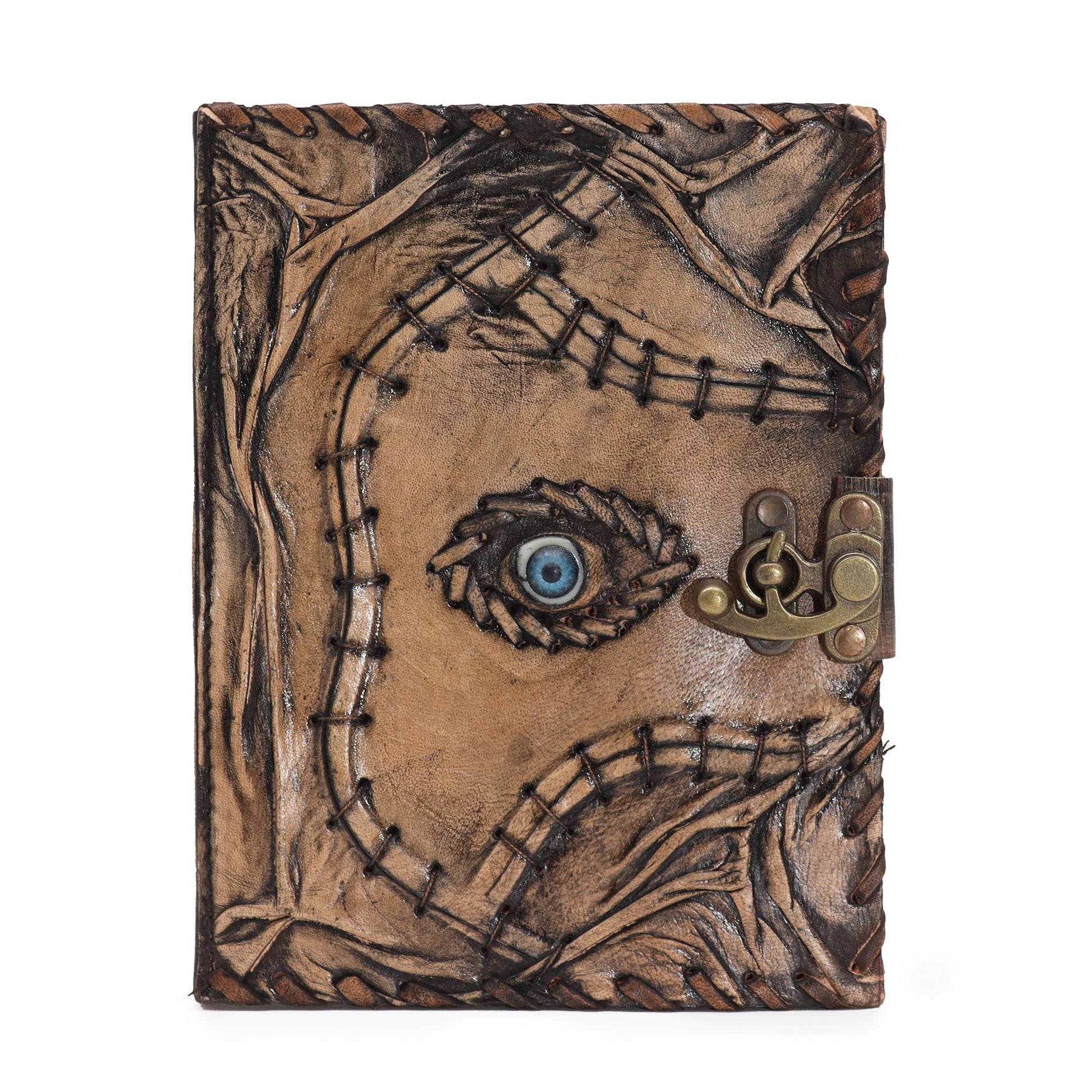 Brown Tan Book - Evil Eye Decor - 160 Deckle Edges Pages - 20x15cm - Luna Panther