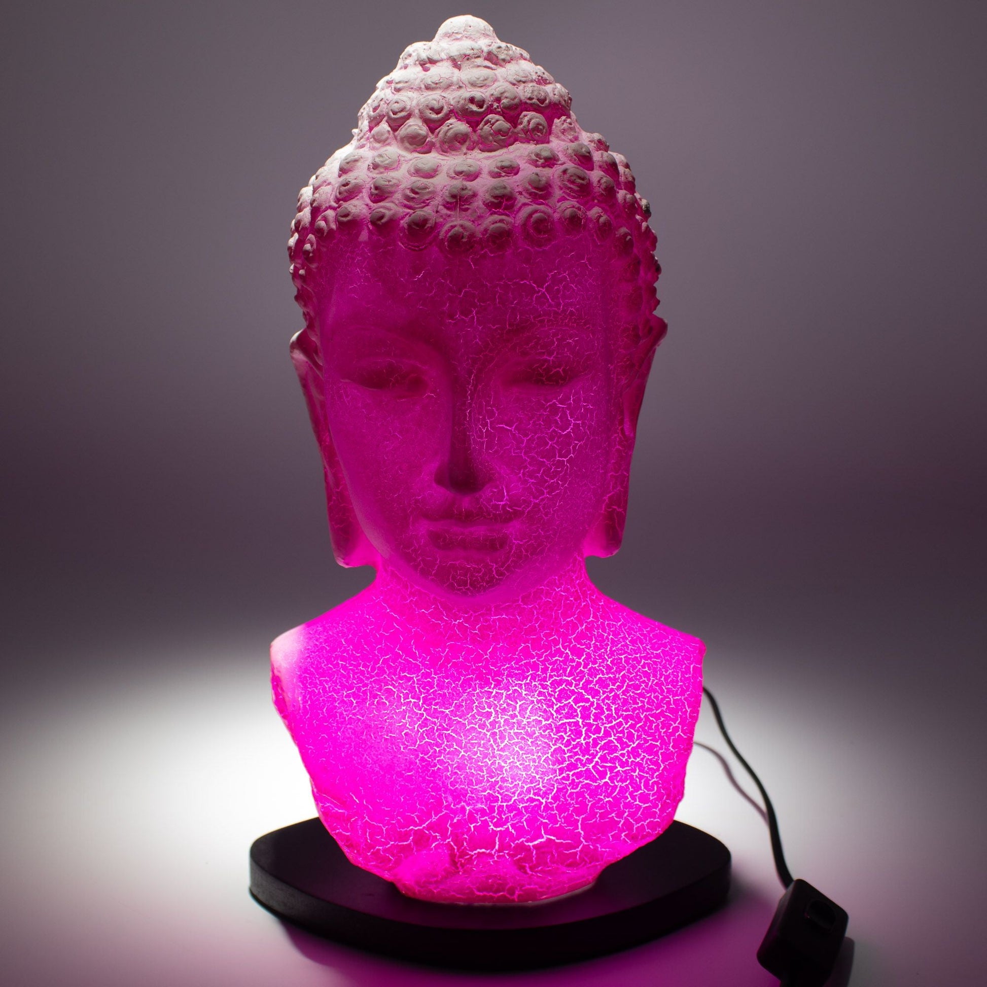 Buddha Bust Lamp Cherry Crackle - Oval stand - Luna Panther