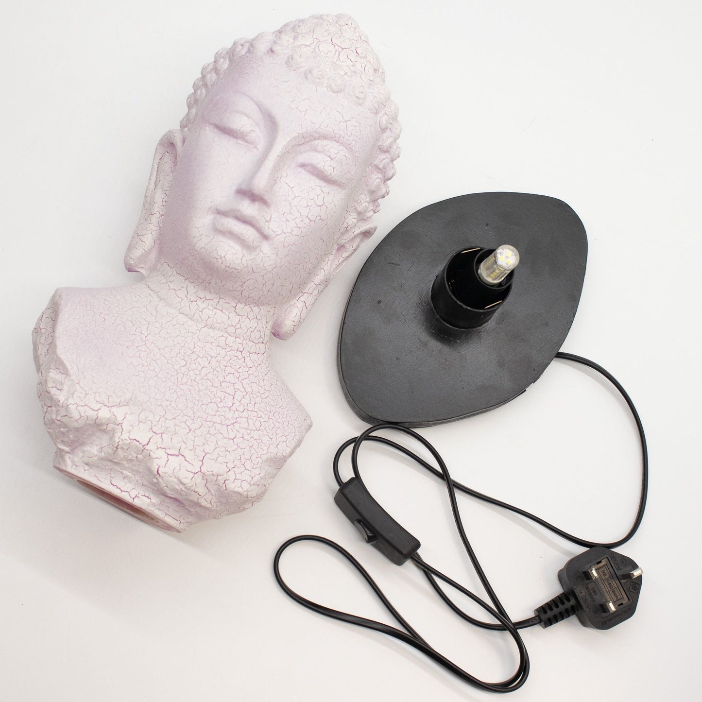 Buddha Bust Lamp Cherry Crackle - Oval stand - Luna Panther