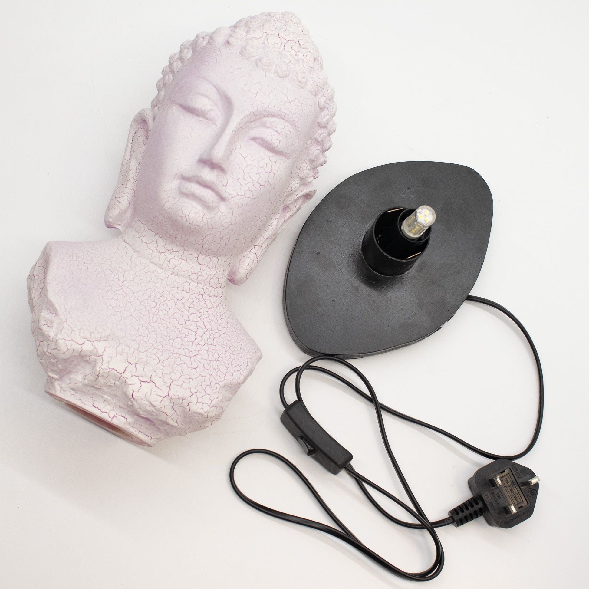 Buddha Bust Lamp Cherry Crackle - Oval stand - Luna Panther