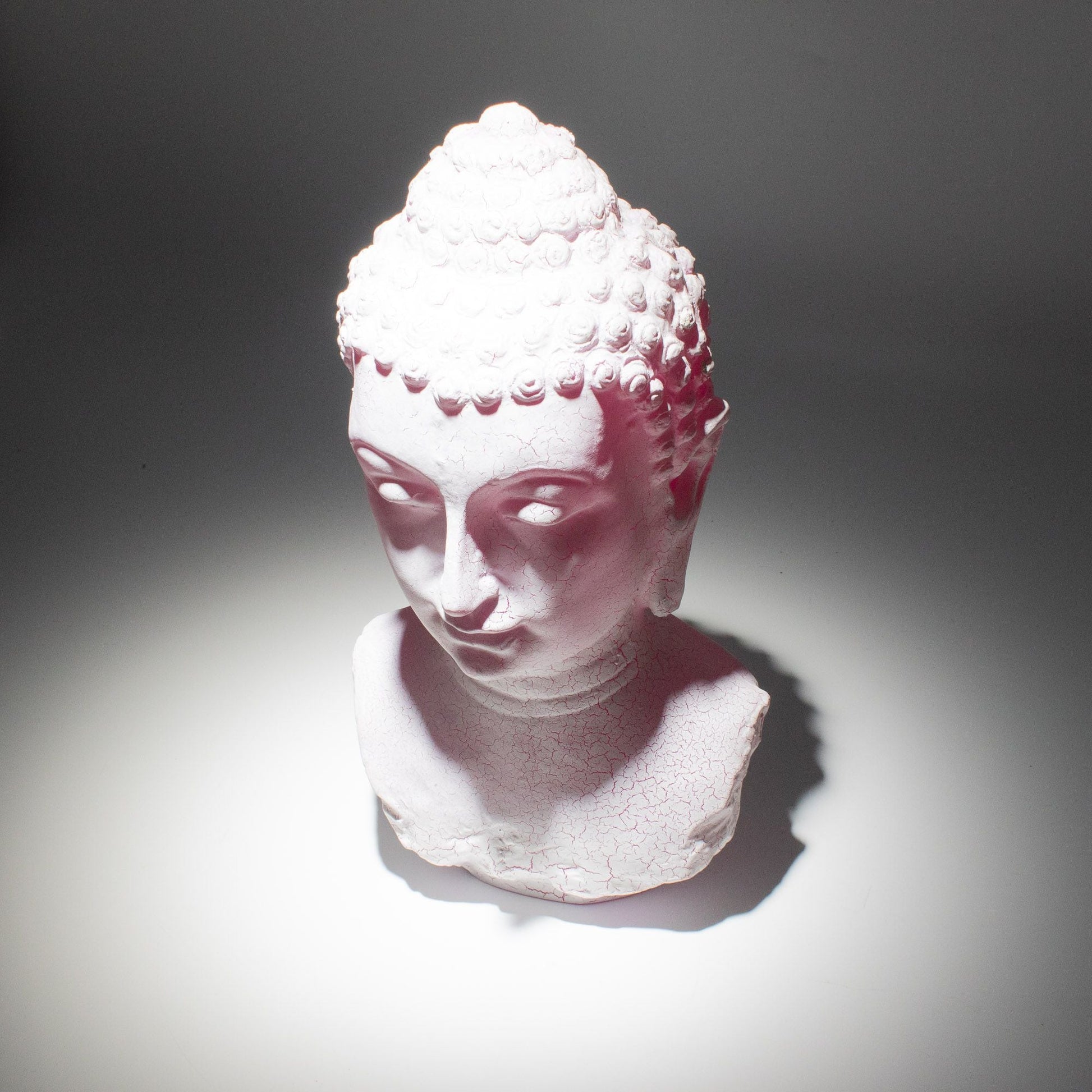 Buddha Bust Lamp Cherry Crackle - Oval stand - Luna Panther