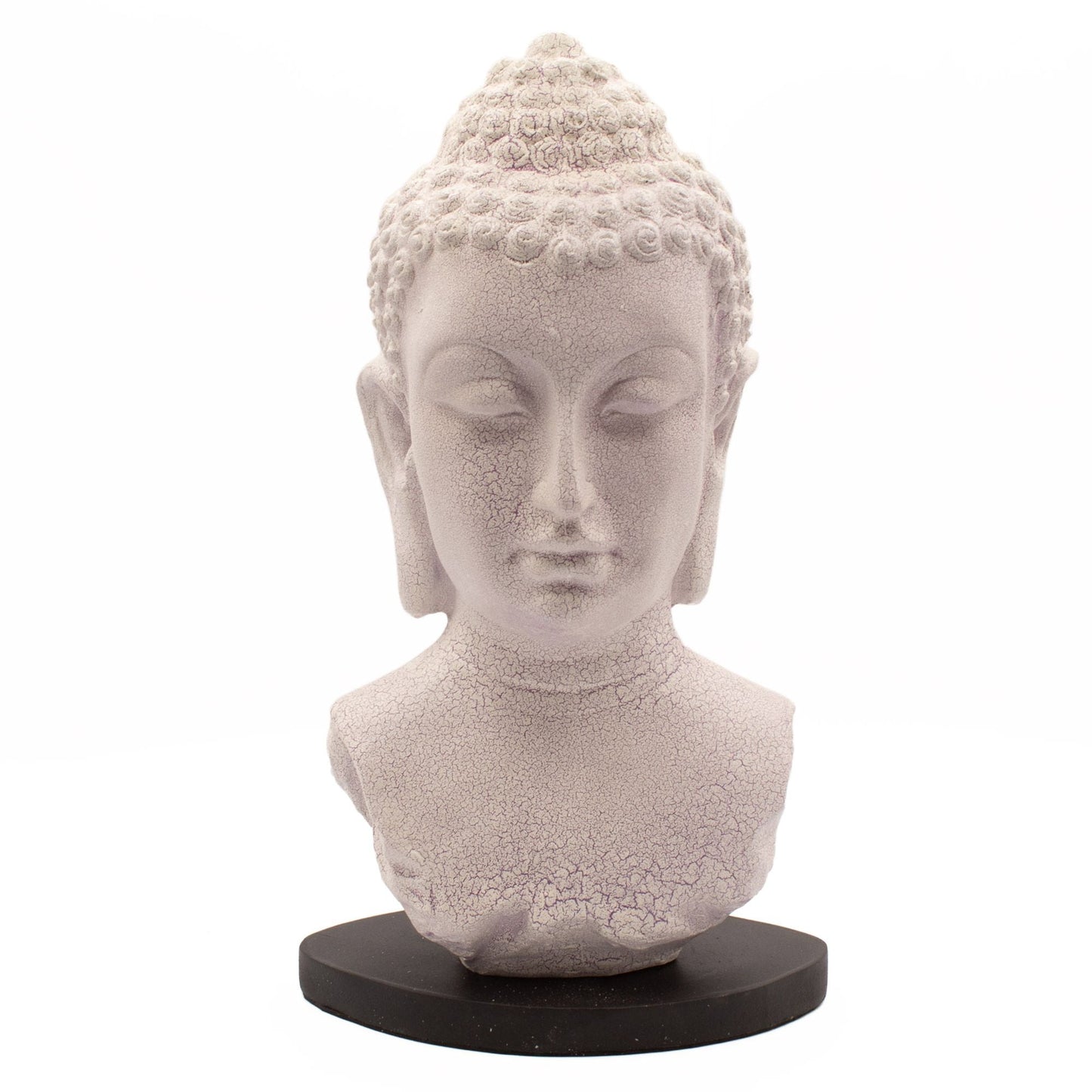 Buddha Bust Lamp Lavender Crackle - Oval Stand - Luna Panther
