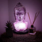 Buddha Bust Lamp Lavender Crackle - Oval Stand - Luna Panther