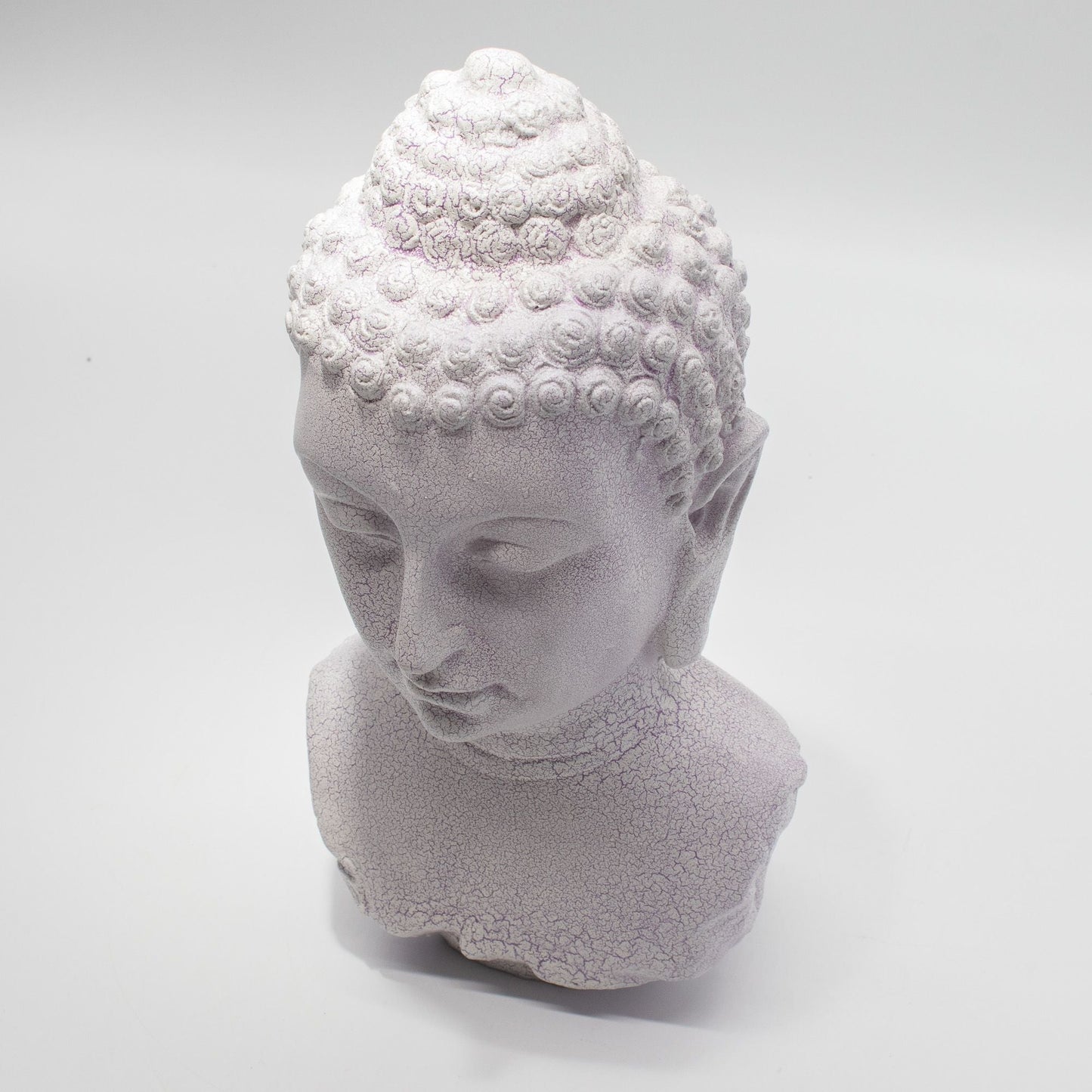 Buddha Bust Lamp Lavender Crackle - Oval Stand - Luna Panther