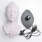 Buddha Bust Lamp Lavender Crackle - Oval Stand - Luna Panther