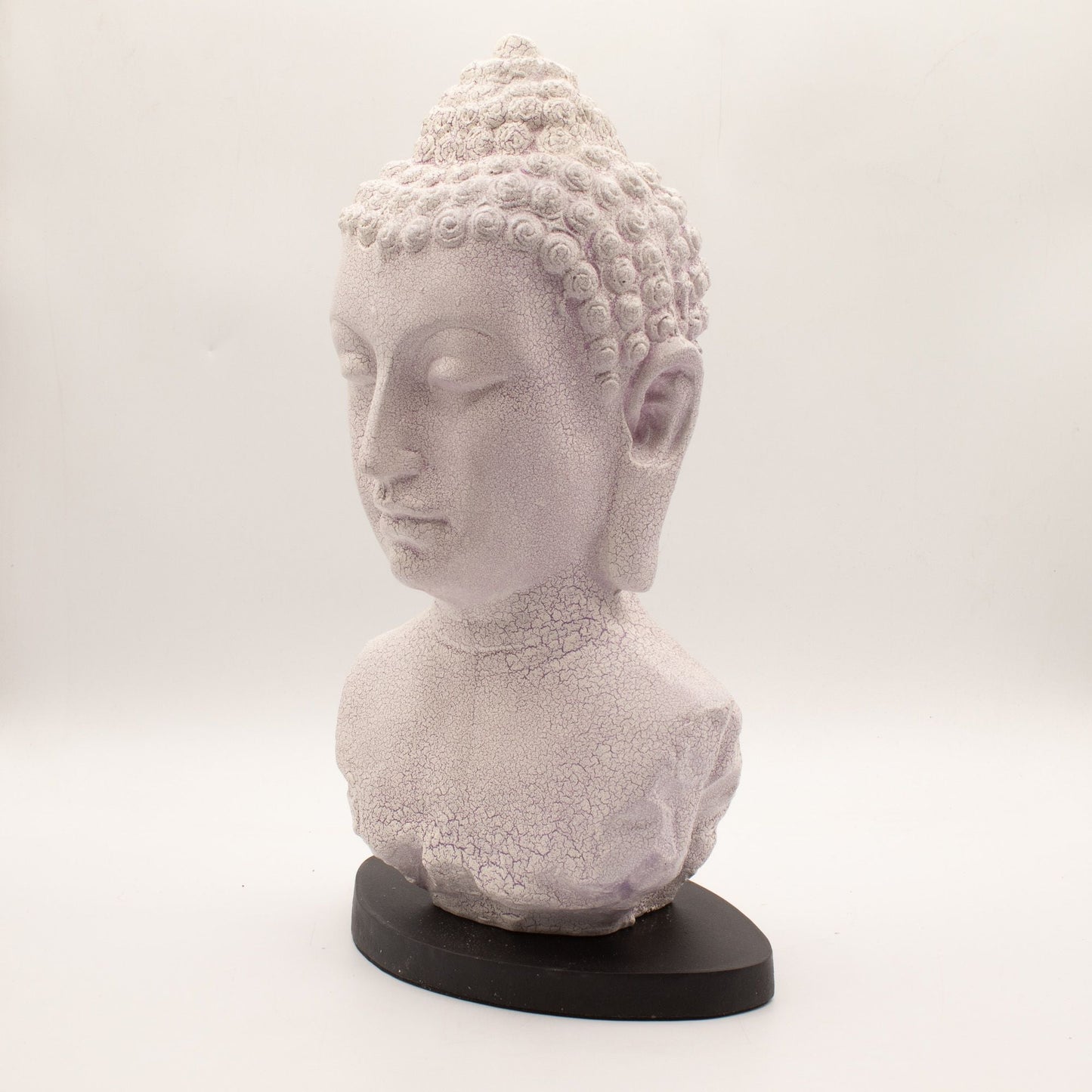 Buddha Bust Lamp Lavender Crackle - Oval Stand - Luna Panther