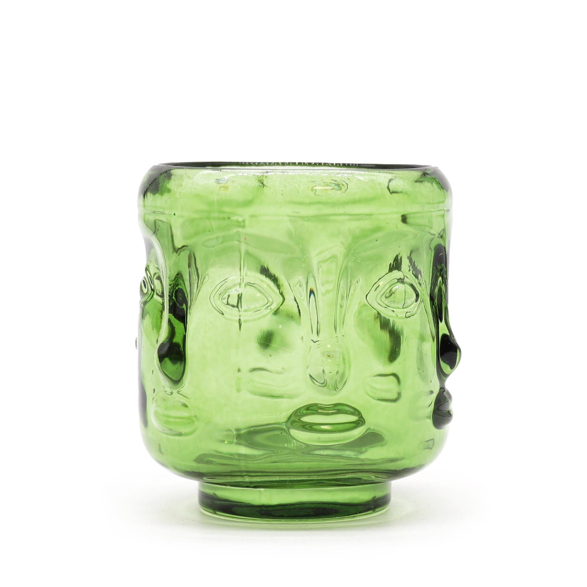 Polished Buddha Faces Candle Jar - Garden Jade featuring serene green tone and smooth polish - Luna Panther
