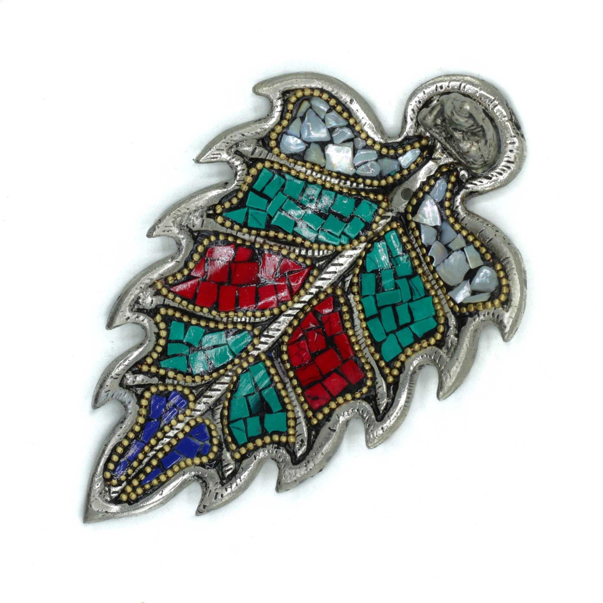 Polished Buddha Leaf Tibetan Incense Holder featuring natural patterning and unique variations - Luna Panther