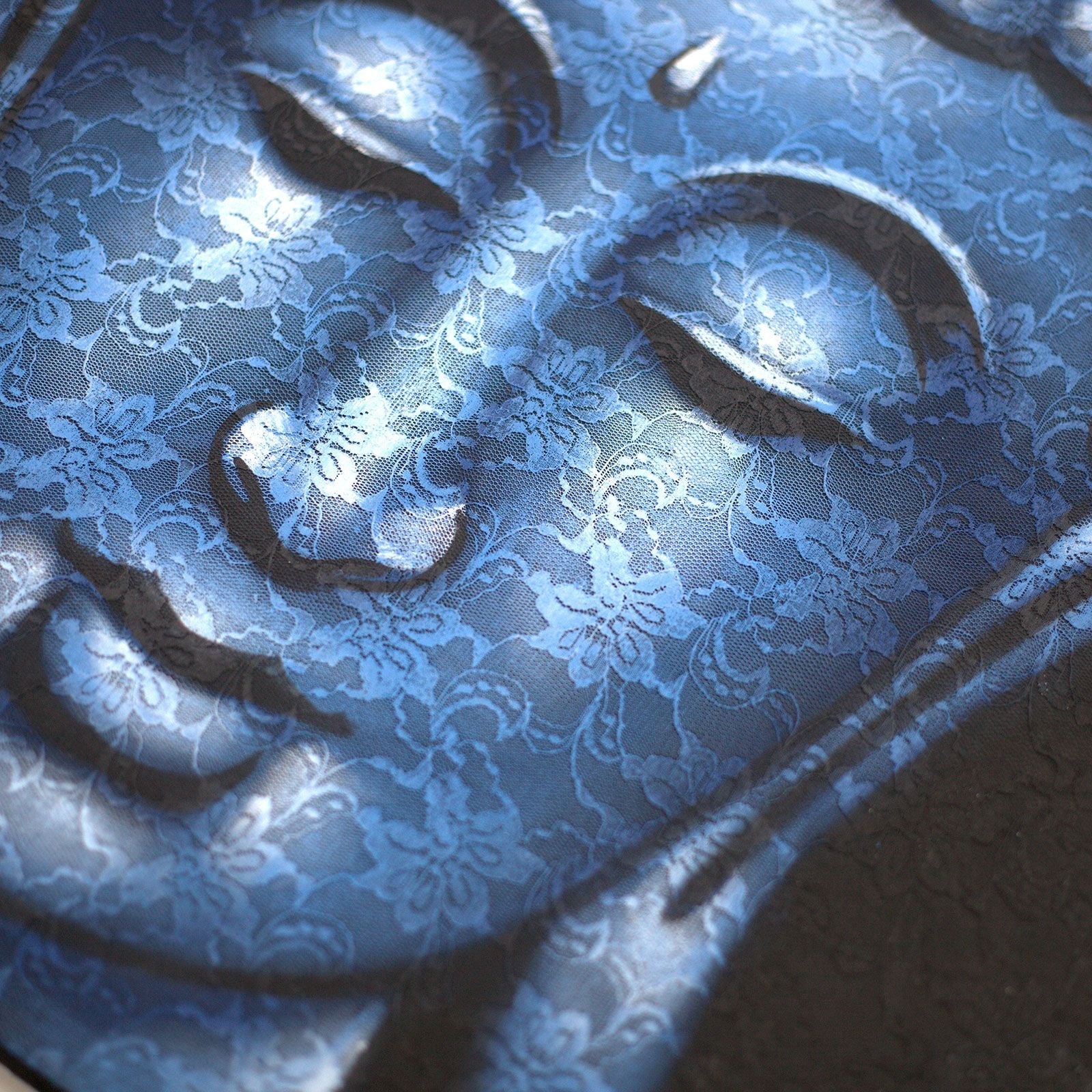 Buddha Painting - Blue Brocade Detail - Luna Panther