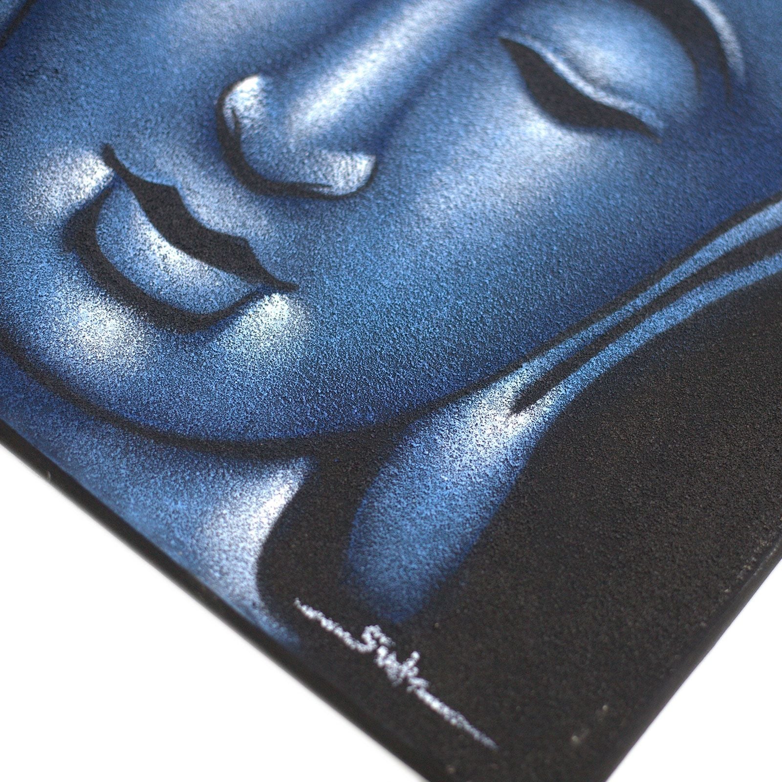 Buddha Painting - Blue Sand Finish - Luna Panther