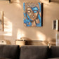Buddha Painting - Bronze & Blue Flower 75x55cm - Luna Panther