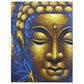 Buddha Painting - Gold Face & Lotus Flower - Luna Panther