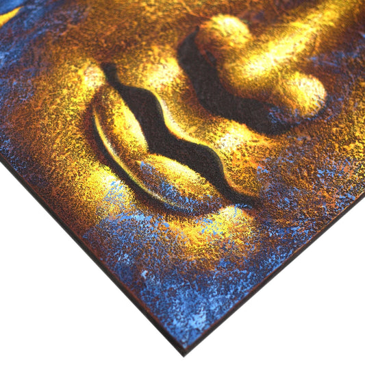Buddha Painting - Gold Face & Lotus Flower - Luna Panther alternate view