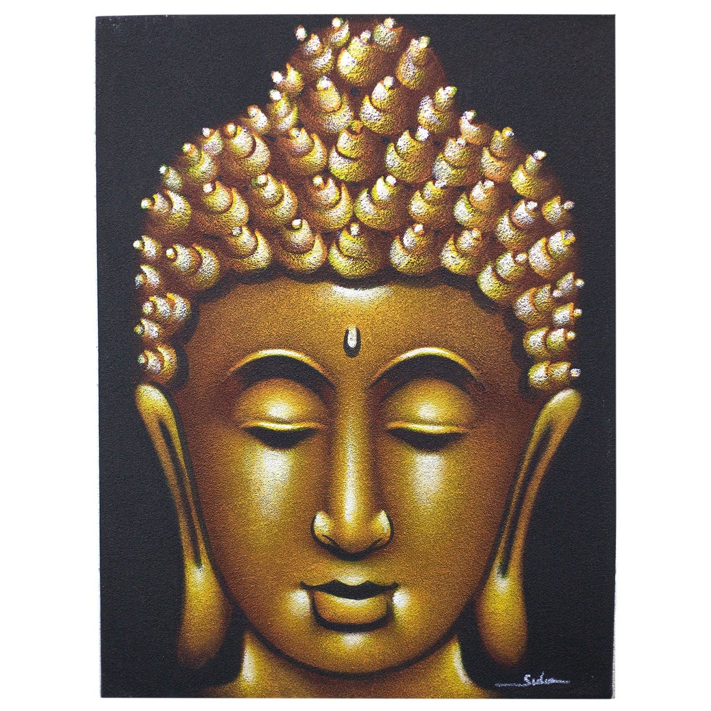 Buddha Painting - Gold Sand Finish - Luna Panther