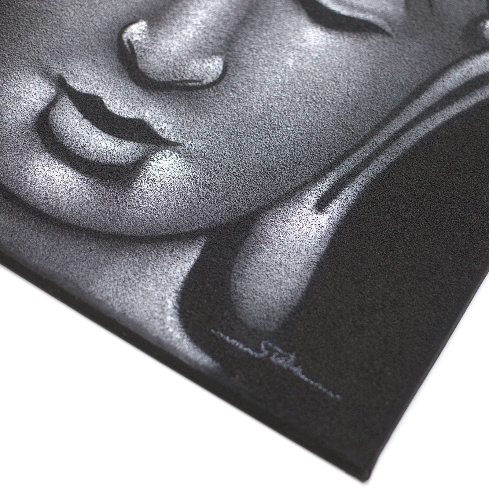 Buddha Painting - Grey Sand Finish - Luna Panther
